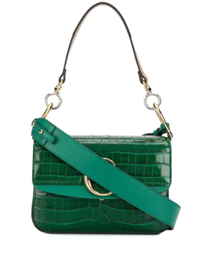 Chloé C Double Shoulder Bag In Green