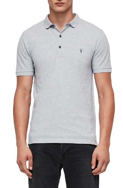 Allsaints Reform Slim Fit Polo In Grey Marl