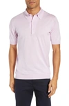 John Smedley Jersey Polo In Pink Blossom