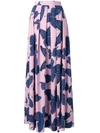 Ultràchic Butterfly Print Pleated Maxi Skirt In Pink