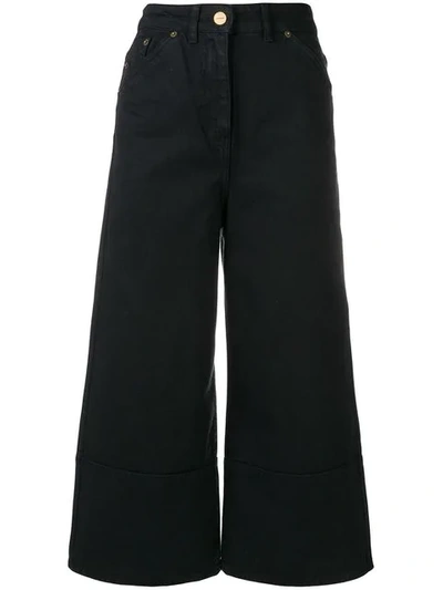 Jacquemus High-waisted Cropped Trousers In Blue