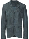 Desa 1972 Fitted Button Jacket In Blue