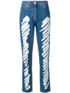 Moschino Brush Stroke Boyfriend Jeans In Blue