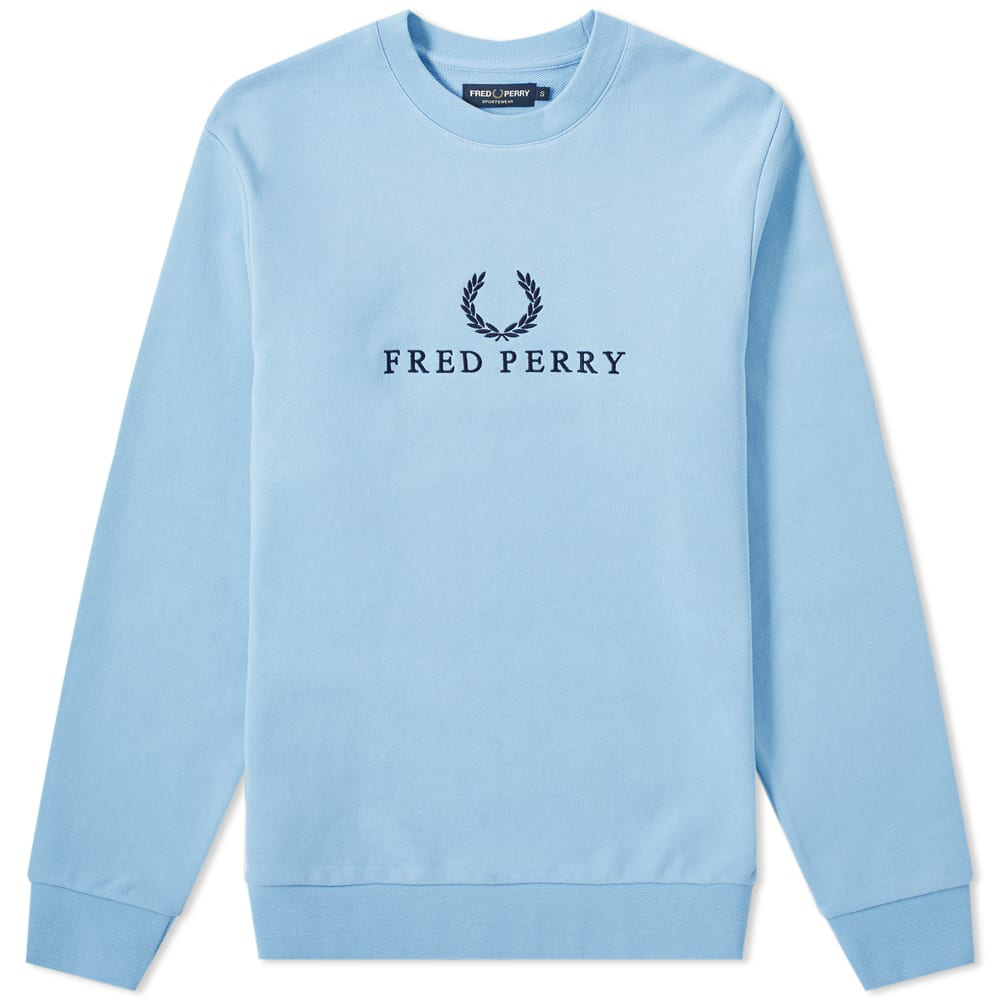 fred perry embroidered panel half zip sweat in grey