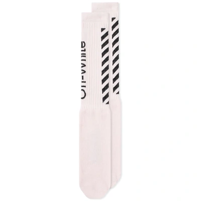 Off-white Diagonal Sock In Pink