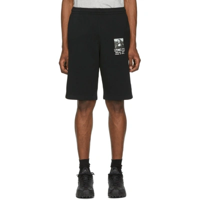 Off-white Mona Lisa-print Cotton Shorts In Black