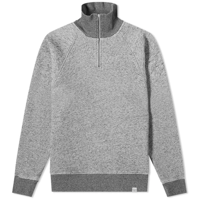 Norse Projects Alfred French Terry 1/4 Zip Sweat In Grey