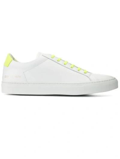 Common Projects Contrast Lace-up Sneakers In White,yellow