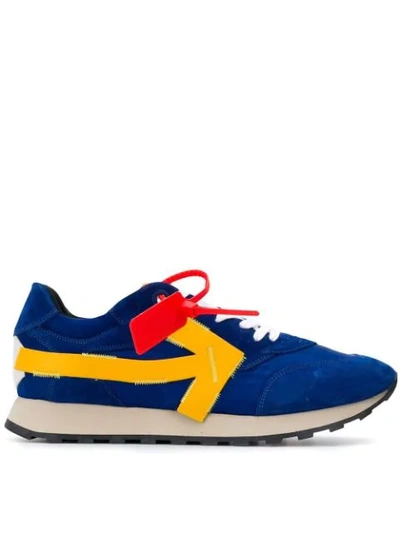 Off-white Arrow Suede Running Sneakers In Blue