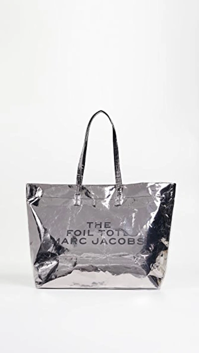 Marc Jacobs The Foil Tote In Silver Mixed Materials ModeSens