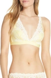 Wacoal 'embrace Lace' Deep-v Bralette In Pale Banana/ White Alyssum