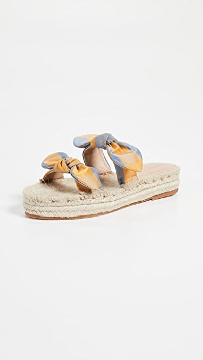 Loeffler Randall Daisy Knot Espadrille Slide Sandal In Yellow