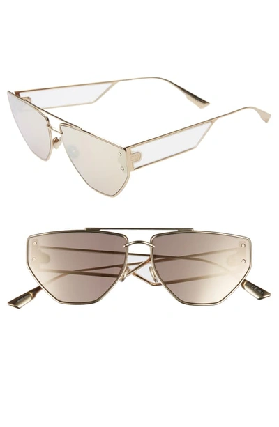 Dior Clan 2 61mm Aviator Sunglasses - Rose Gold/ Gold