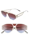 Dior Clan 2 61mm Aviator Sunglasses - Palladium/ Dark Gradient In Yellow/ Dark Gradient