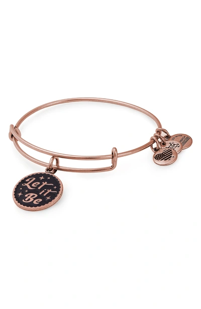 Alex And Ani Let It Be Adjustable Wire Bangle In Rafaelian Silver