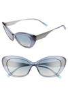 Tiffany & Co Diamond Point 54mm Gradient Cat Eye Sunglasses - Blue/ Silver Gradient