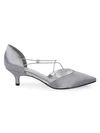 Adrianna Papell Cut-out Evening Pumps In Pewter