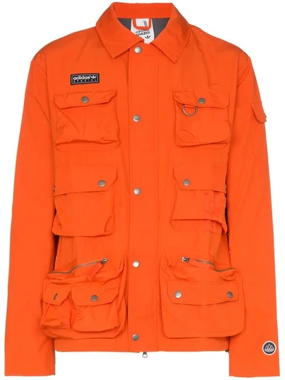 Adidas Originals X Spezial Wardour Utility Pocket Shirt Jacket In Orange