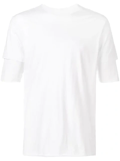 Attachment Layered Sleeve T In White