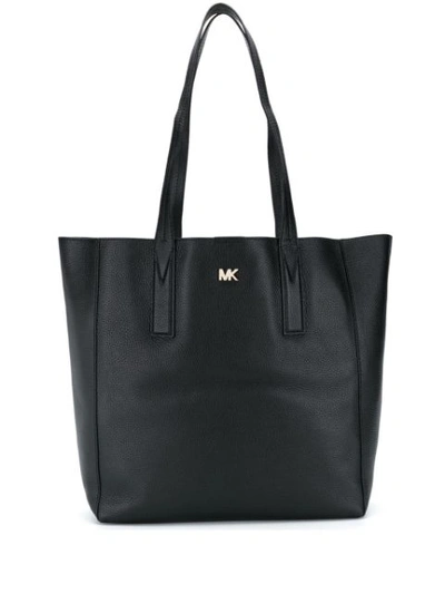 Michael Michael Kors Junie Large Leather Shoulder Tote Bag In Black/gold