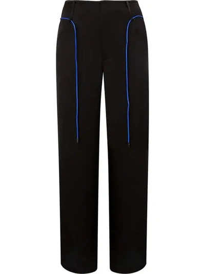 Quetsche Contrast Cropped Trousers In Black