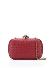 Bottega Veneta Chain Knot Clutch Bag In Red