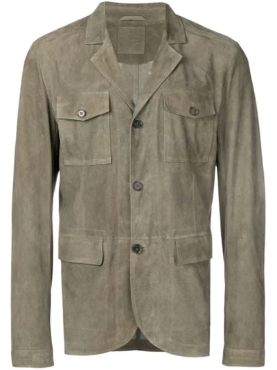 Desa 1972 Fitted Button Jacket In Green