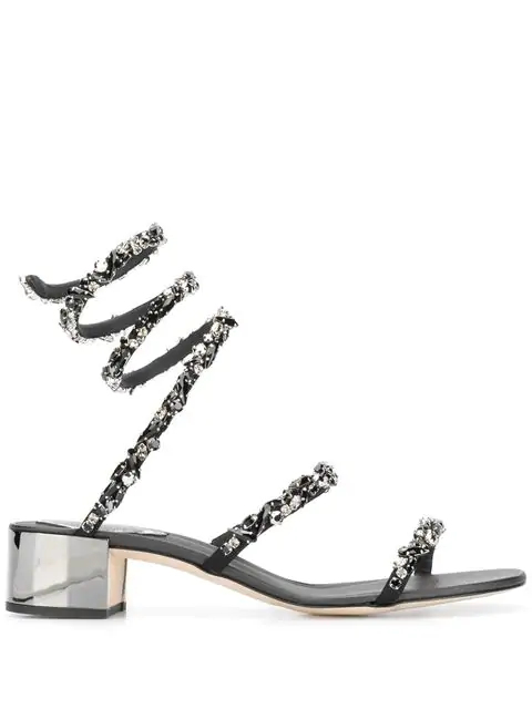 René Caovilla Cleo Sandals In Black | ModeSens
