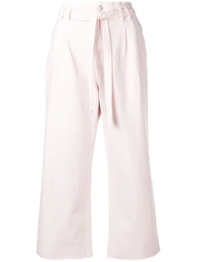J Brand Belted Wide-leg Jeans In Pink