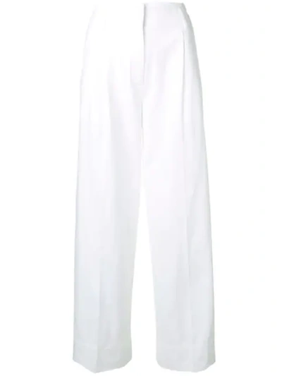 Alberto Biani High-waisted Flare Trousers In White