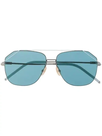 Fendi Tinted Aviator Sunglasses In Blue