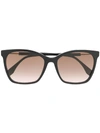 Fendi 57mm Gradient Square Sunglasses - Black In Dark Havana