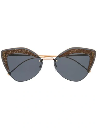 Fendi Geometric Cat-eye Sunglasses In Blue