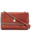 Stella Mccartney Falabella Shiny Dotted Chamois Crossbody Bag In Brown