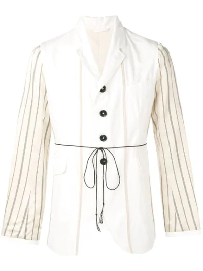 Ann Demeulemeester Lightweight Blazer With Stripes In Neutrals