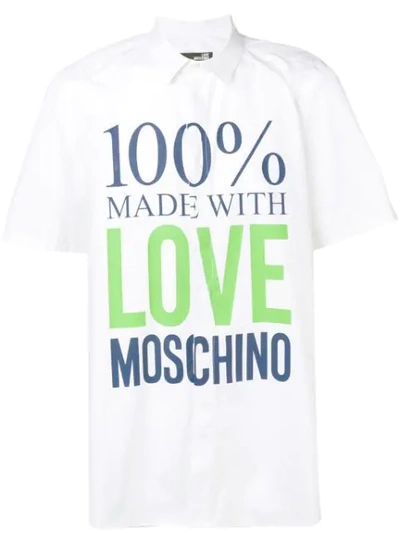 Love Moschino '100% Made With Love' Shirt In White