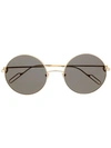 Cartier Gold Rounded Sunglasses