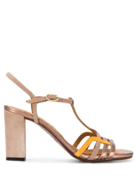 Chie Mihara High Block Heel Sandals In Neutrals | ModeSens