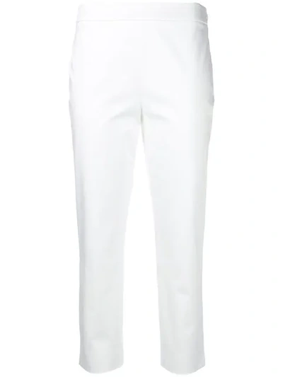 Moschino Cropped Tailored Trousers In White