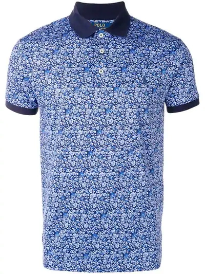 Polo Ralph Lauren Floral Print Polo Shirt In Blue