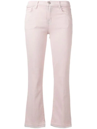 J Brand Cropped Flared Jeans In Pink