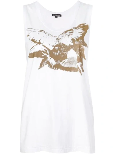 Ann Demeulemeester Abstract Print Vest In White