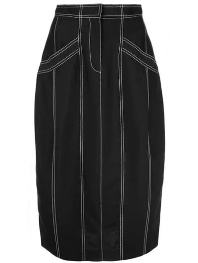 Derek Lam Pegged Skirt With Pockets In Black