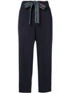 Chinti & Parker Knot Detail Cropped Trousers In Blue