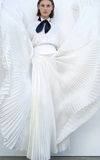 Alexandre Vauthier Pleated Silk-blend Maxi Skirt In White
