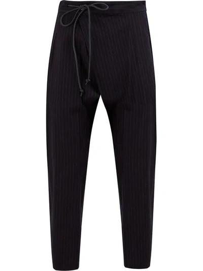 Attachment Pinstriped Harem Trousers In Blue