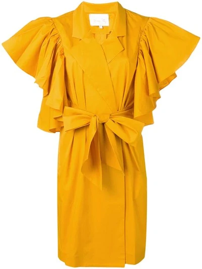 Johanna Ortiz Wrap Front Dress In Yellow