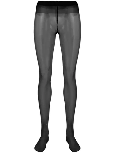 【Saint Laurent】クリスタル-embellished tights Monogram crystal-embellished tights in black - Saint Laurent