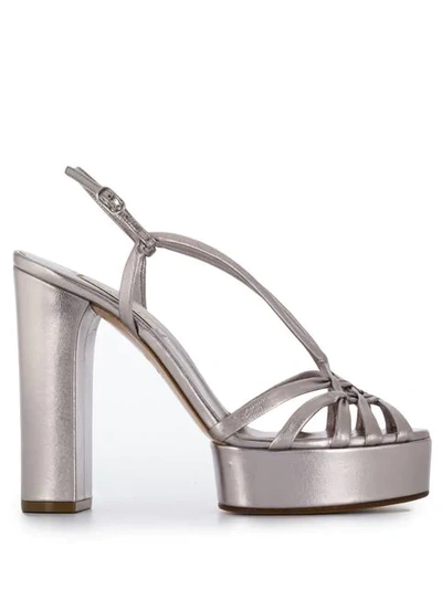 Casadei Platform Sandals In Silver