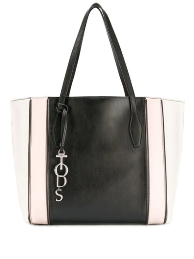 Tod's Panelled Tote Bag In Black